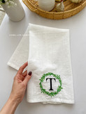 دستمال کتان گلدوزی"T"