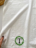 دستمال کتان گلدوزی"T"