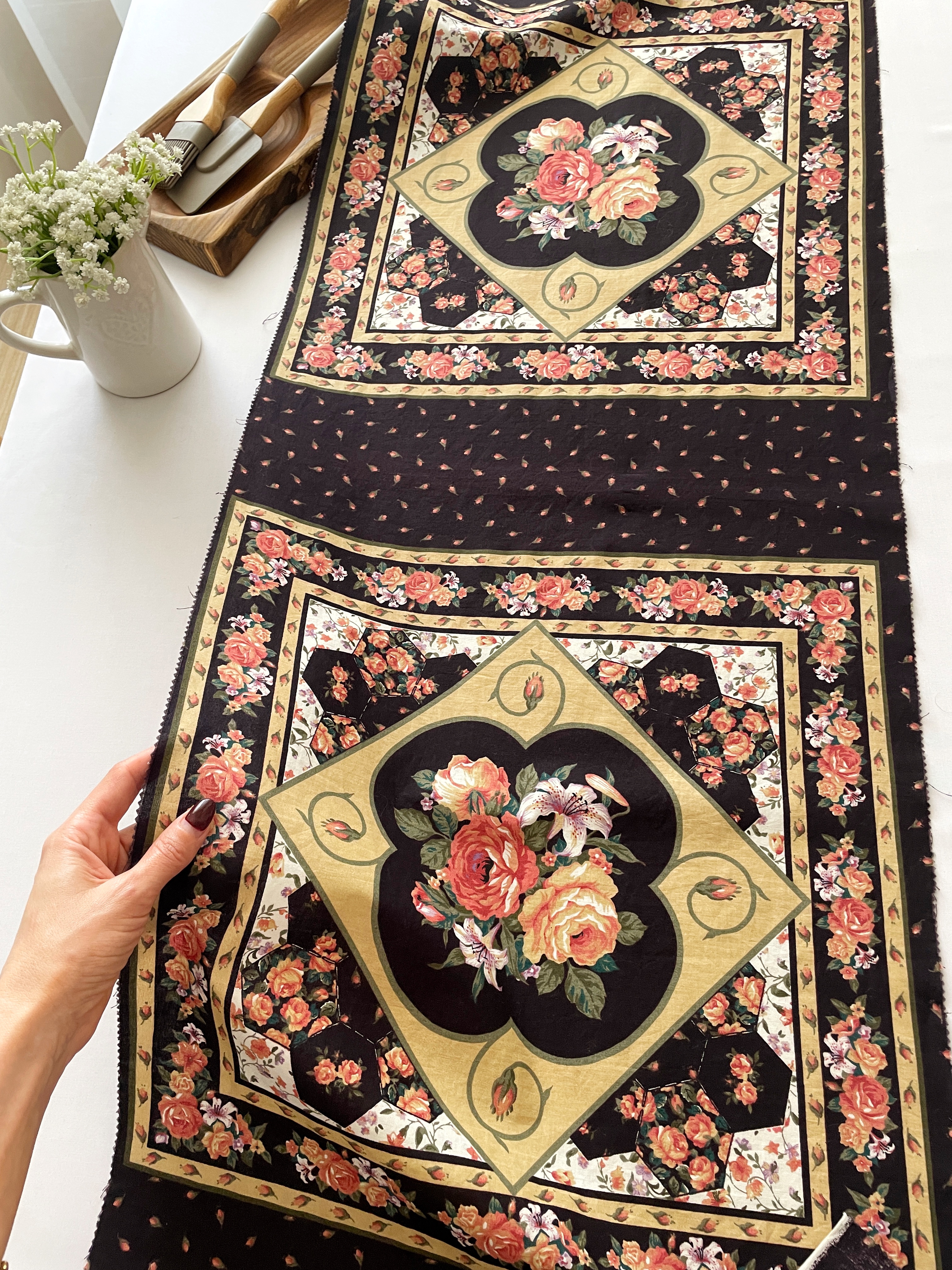 پنل کتان دوخت کوسن/۲عددی