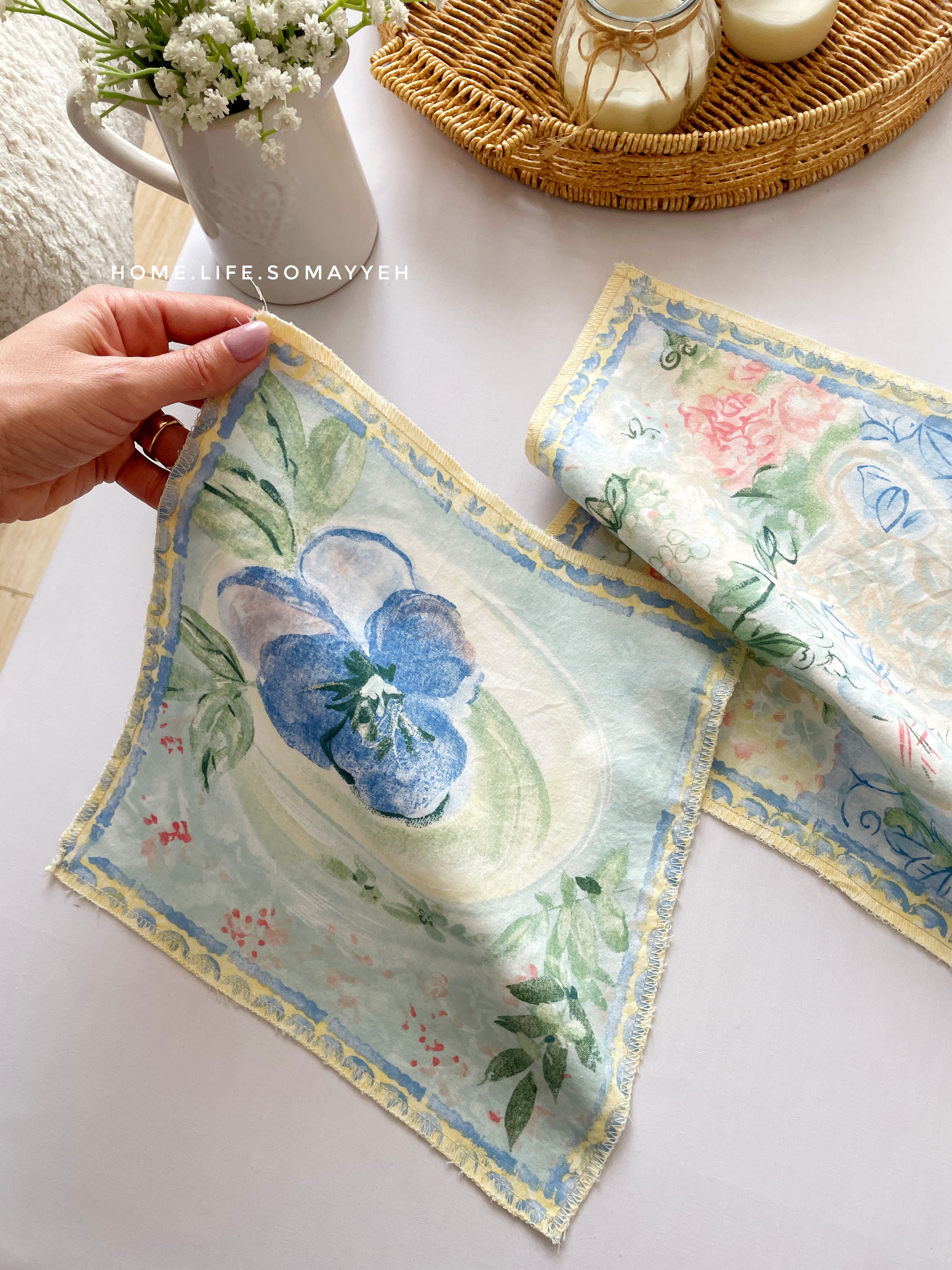 دستمال کتان کوچک/۲عددی