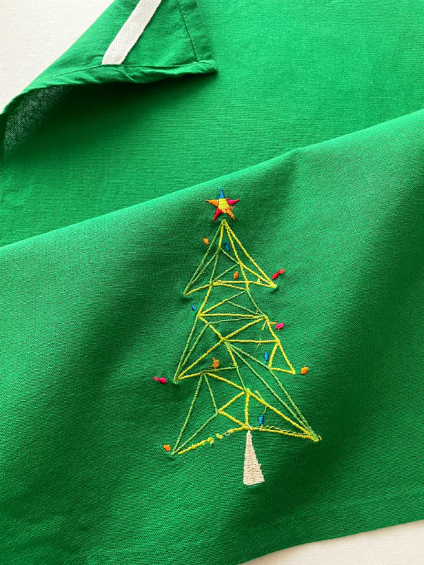 دستمال کتان/گلدوزی کاج🎄