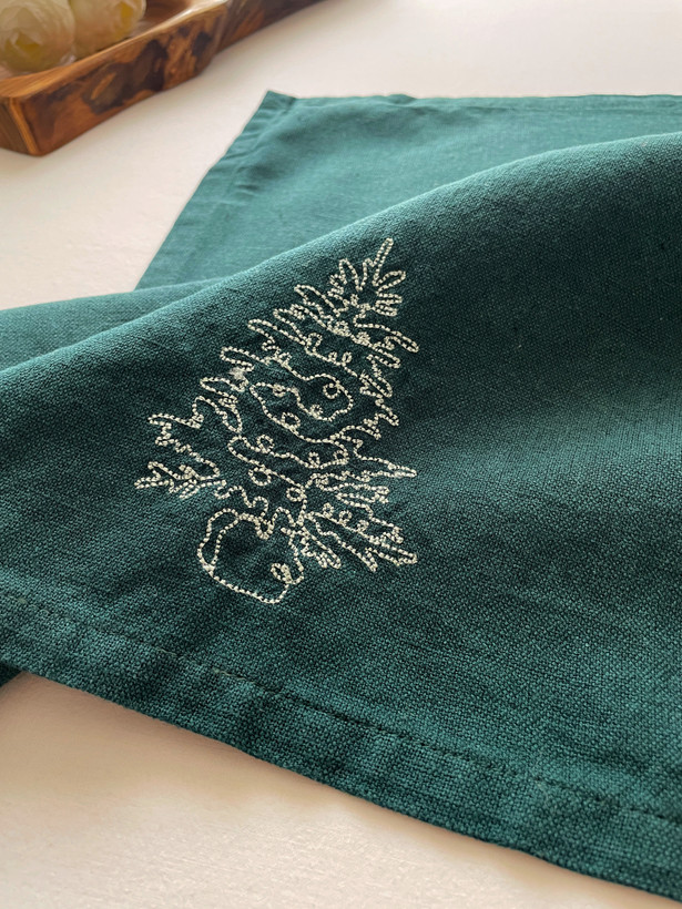 دستمال کتان/گلدوزی کاج🎄