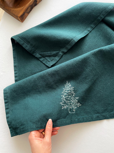 دستمال کتان/گلدوزی کاج🎄