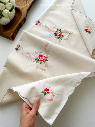 رومیزی وینتیج گلدوزی