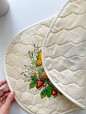 زیربشقابی کتان ابردوزی