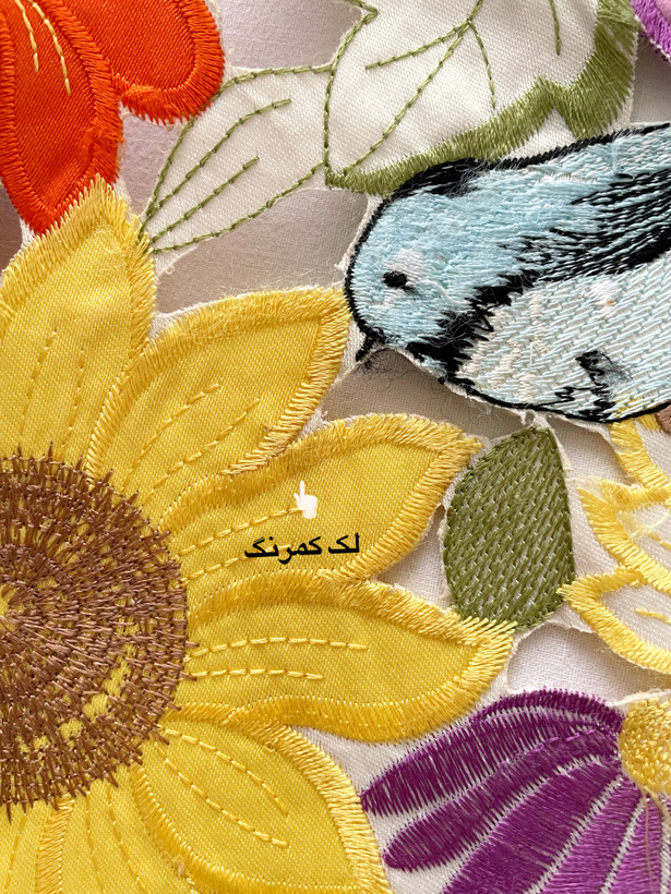 رومیزی تکه دوزی و گلدوزی