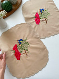 دستمال کتان گلدوزی/۲ عددی