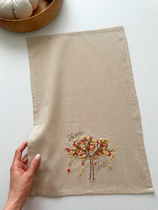 دستمال کتان/گلدوزی دستدوز