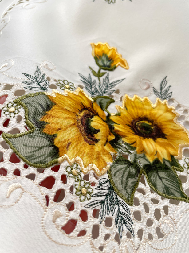 رومیزی تکه دوزی آفتابگردون