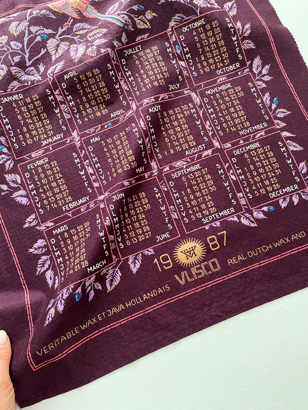 دستمال تقویمی وینتیج VLISCO، سال ۱۹۸۷
