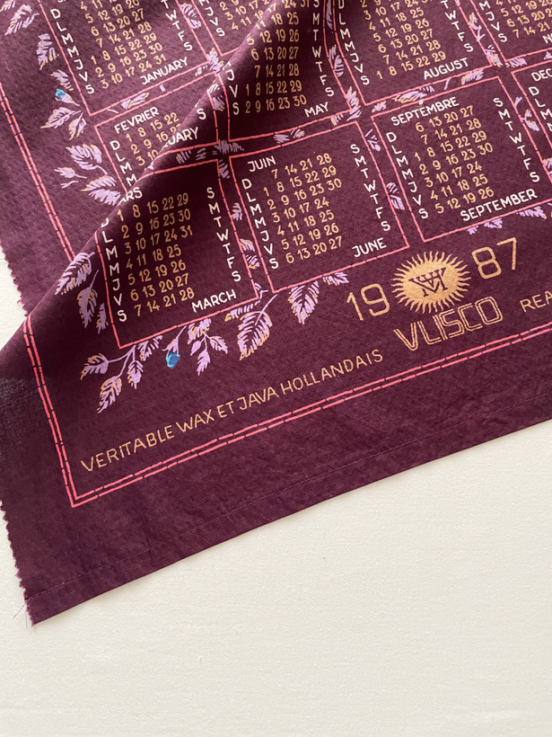دستمال تقویمی وینتیج VLISCO، سال ۱۹۸۷