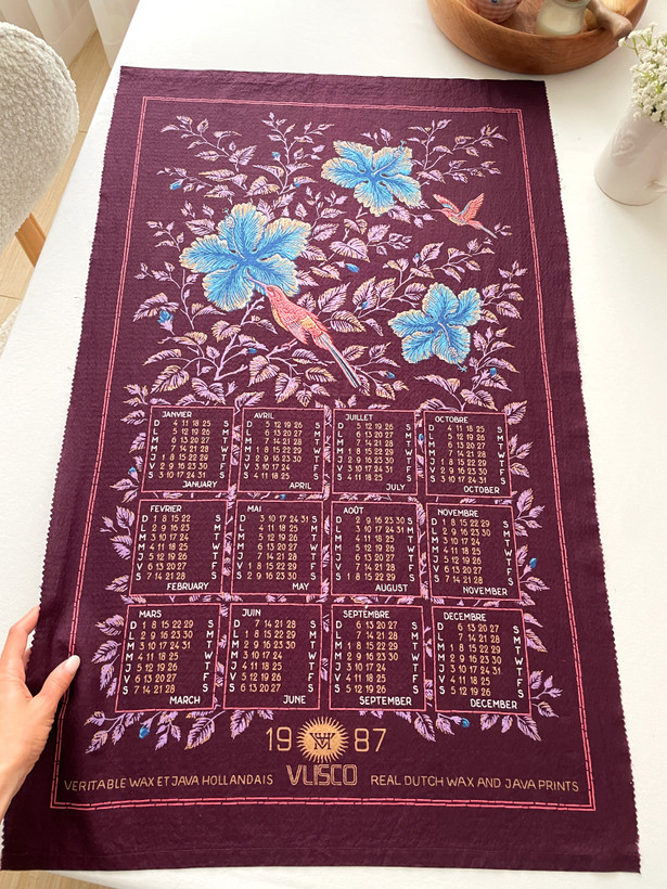 دستمال تقویمی وینتیج VLISCO، سال ۱۹۸۷