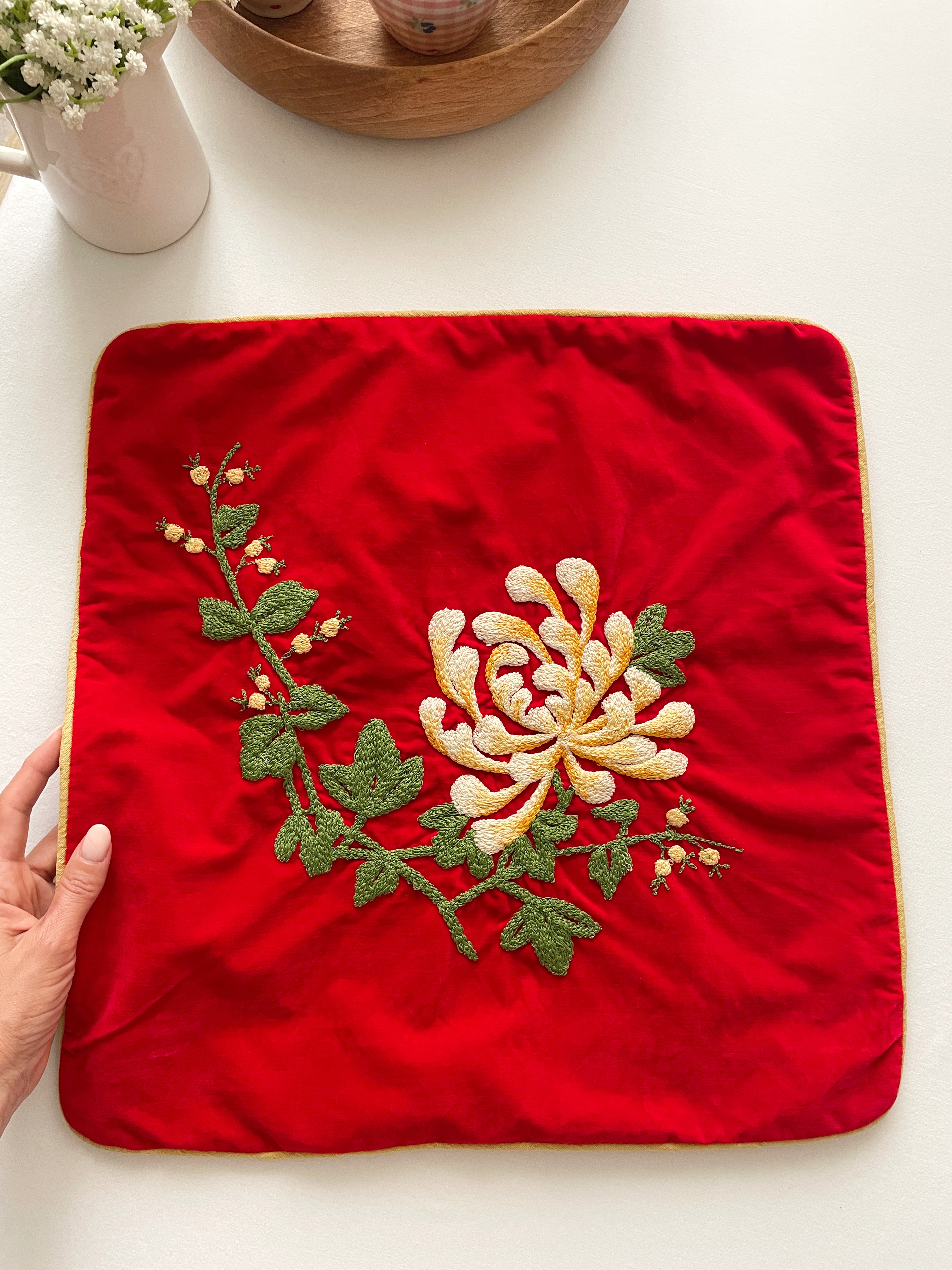 رویه کوسن گلدوزی دستدوز