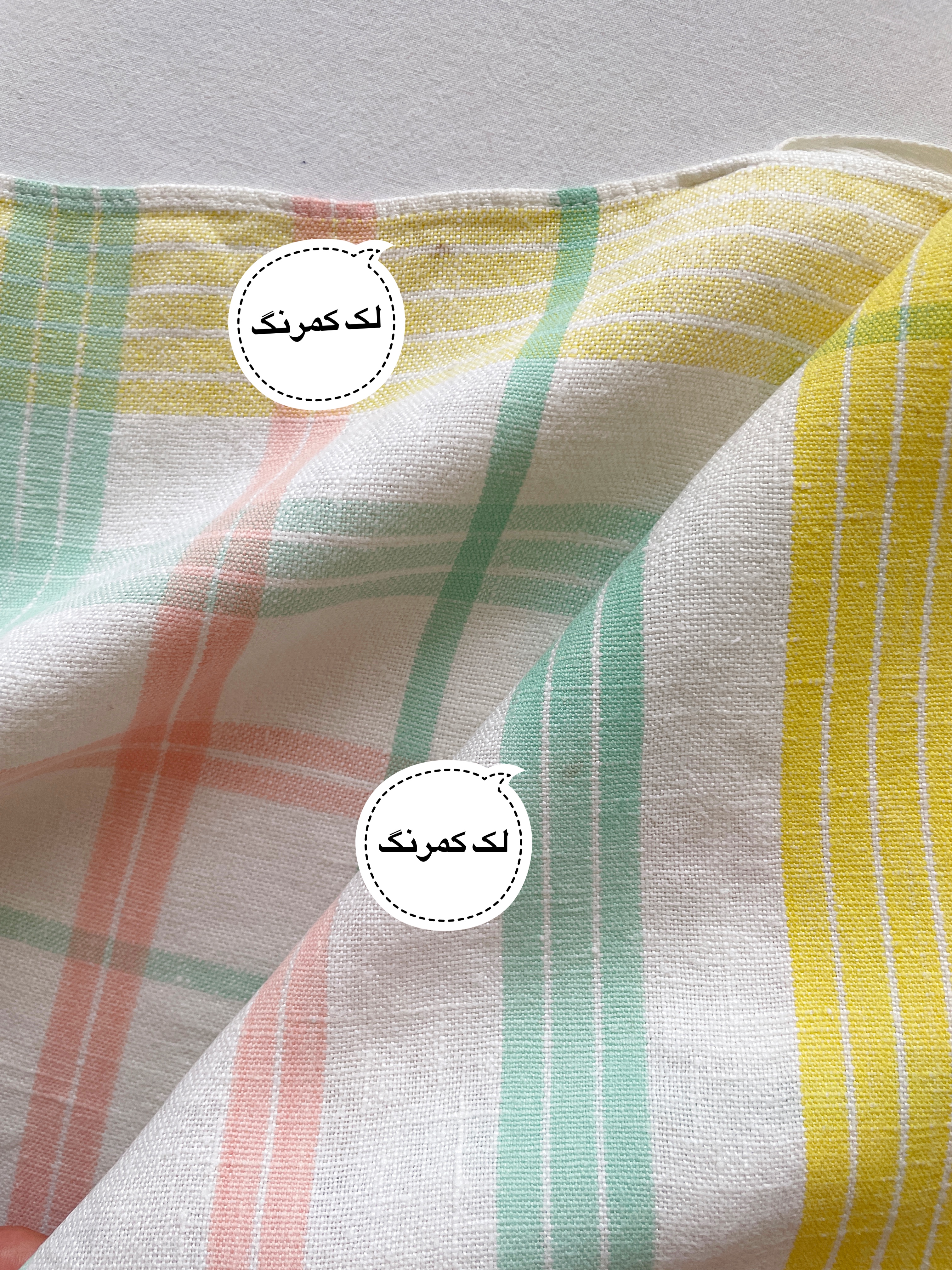 دستمال کتان وینتیج با مونوگرام شمارهدوزی